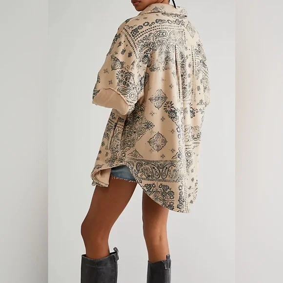 RARE Free People | Ruby West Coast Bandana Print Jacket | Small - Picture 2 of 12